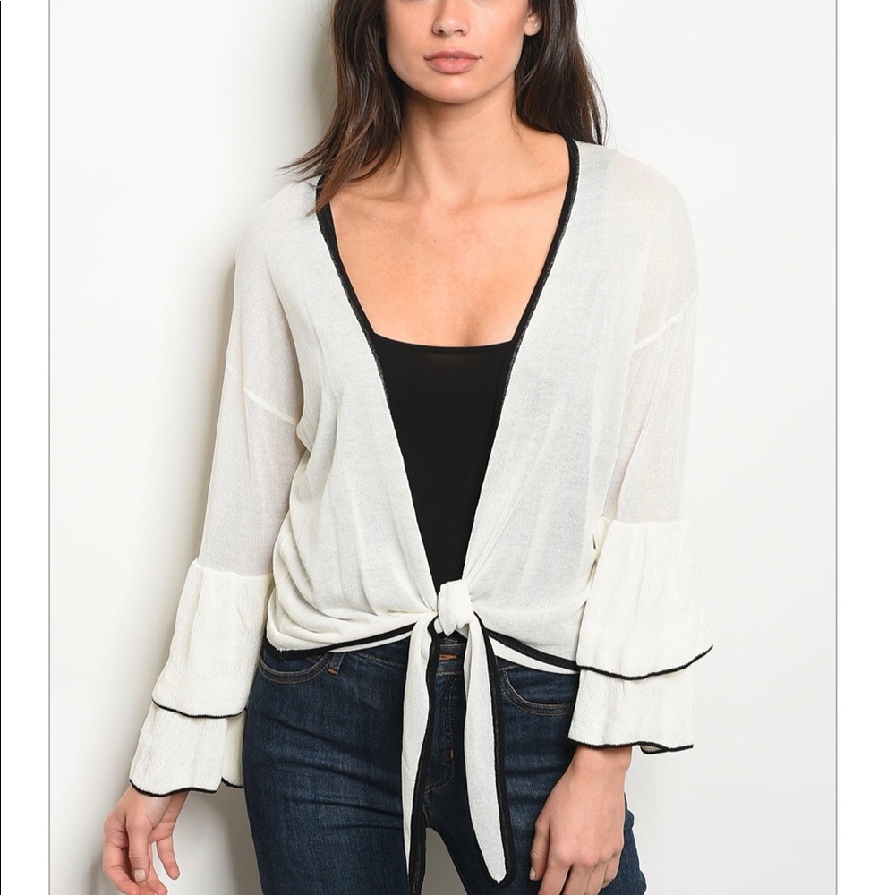 Sale! Ivory and black Top